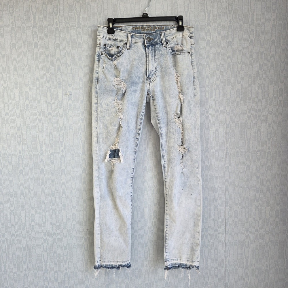 American Eagle Womens 30x30 Skinny‎ Jeans Extreme Stretch Light Wash Distressed